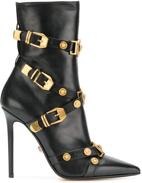 versace gold buckle shoes